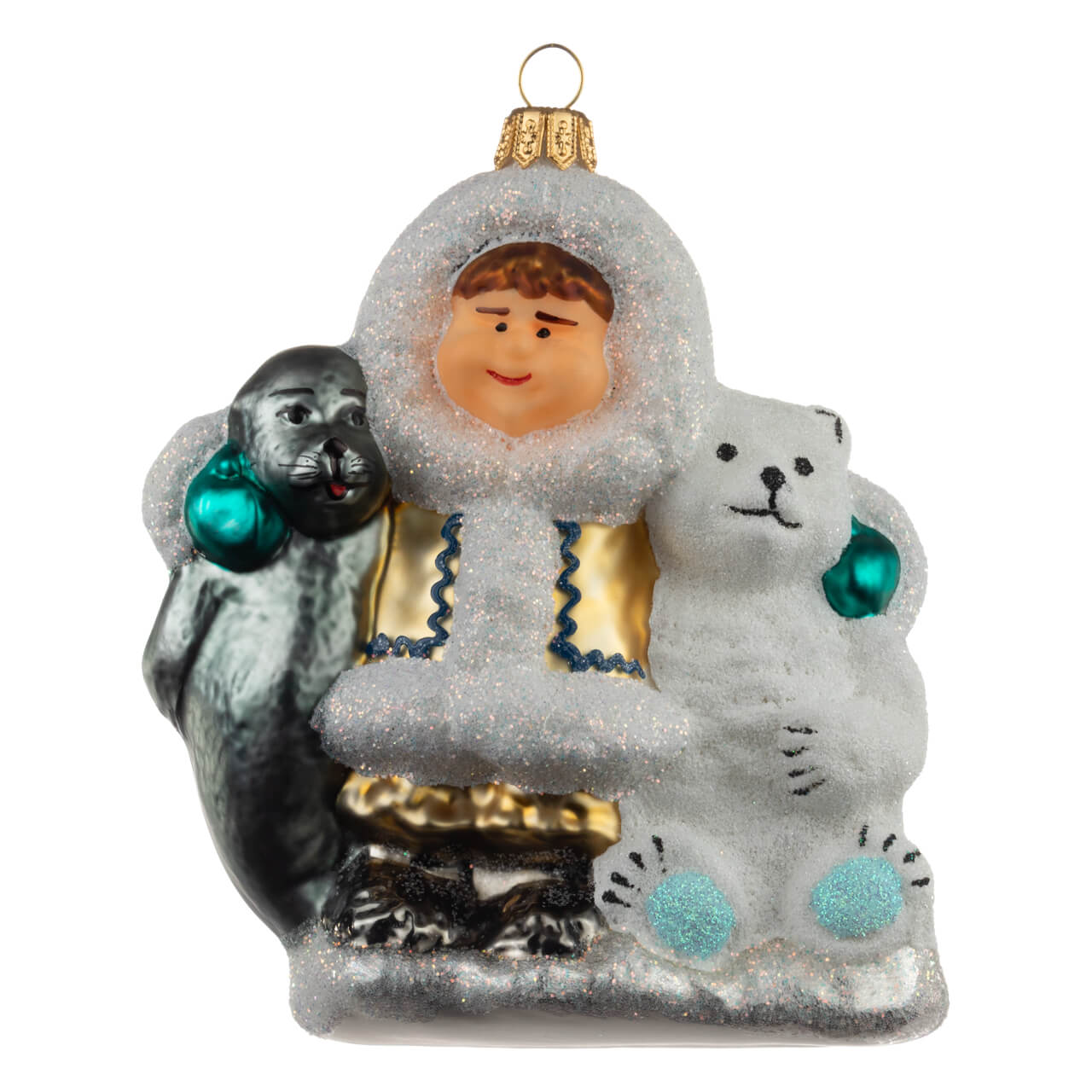 67-7634-0-Eskimo-mit-Robbe-und-Baer-1 Esquimal con foca y oso