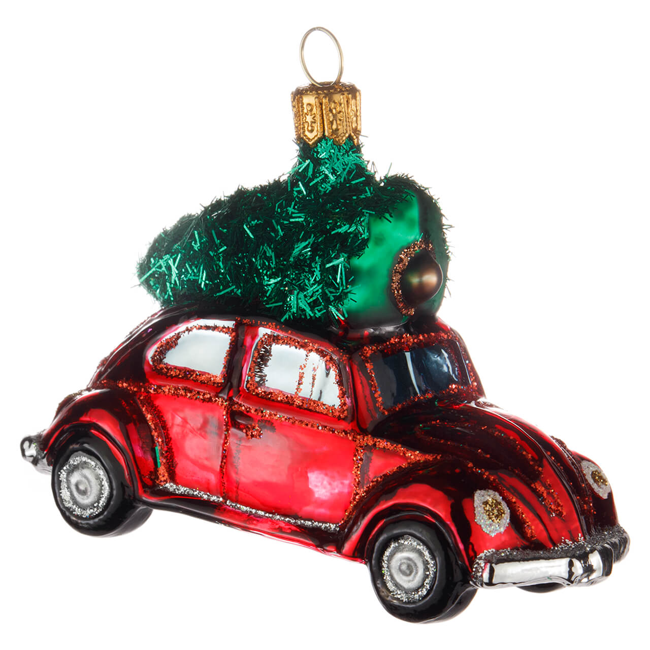 Coche rojo con árbol de Navidad